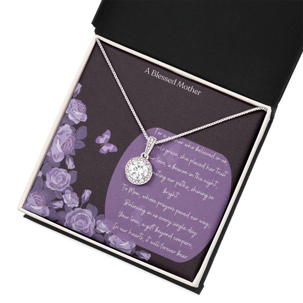 "A Blessed Mother "Love Necklace -14K White Gold Finish