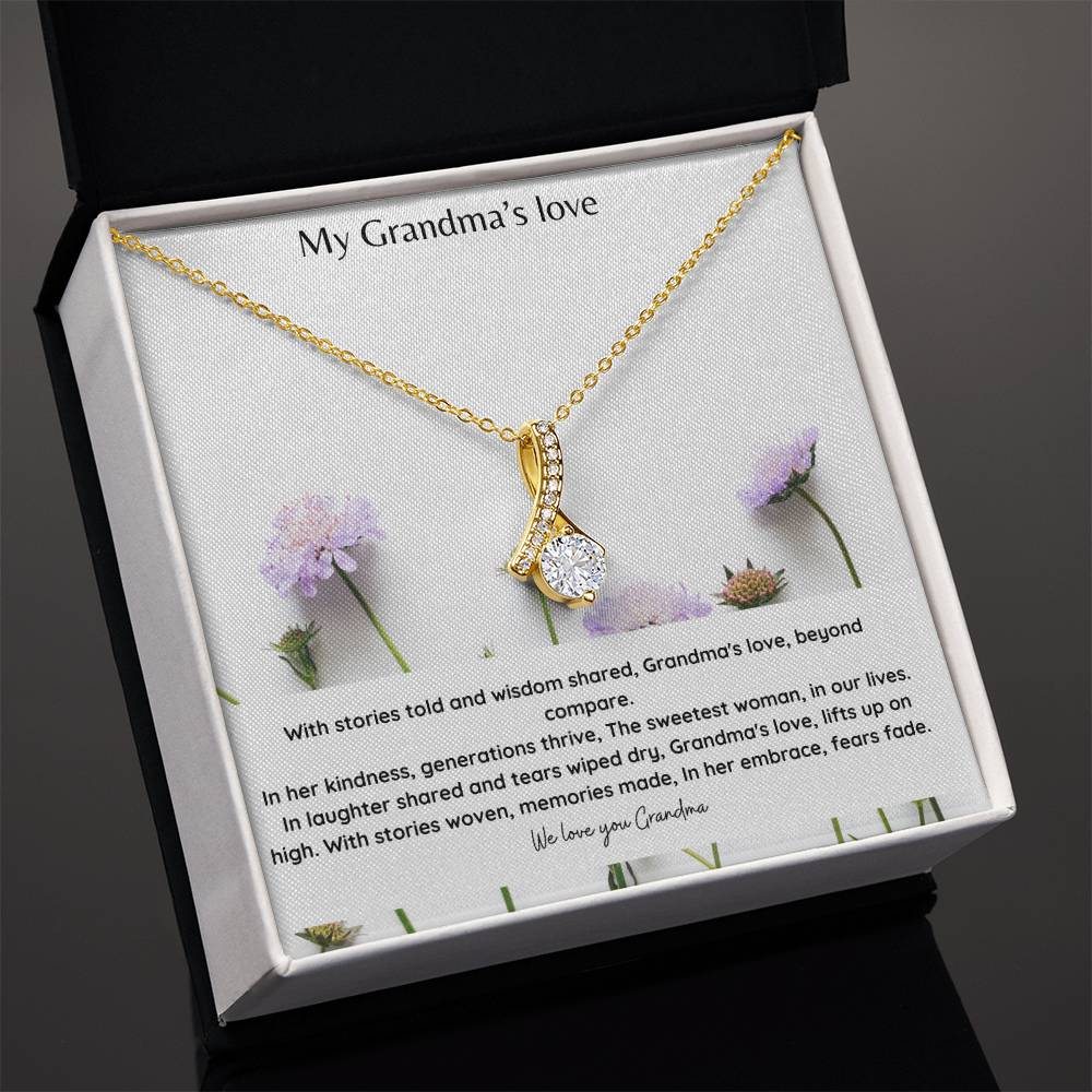 Generations of Love Necklace -14k White or Yellow Gold,  CZ Stones