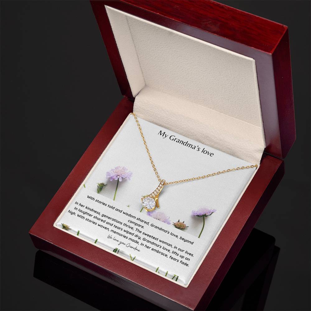 Generations of Love Necklace -14k White or Yellow Gold,  CZ Stones