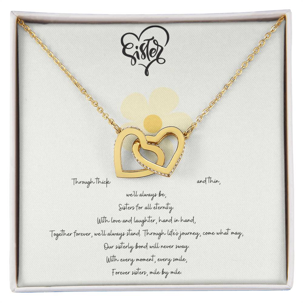 Sisterly Love Necklace- 14k Rose Gold CZ Stones