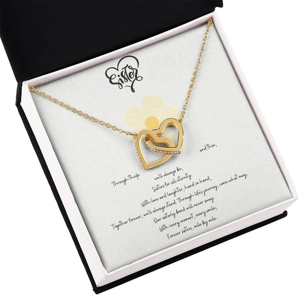 Sisterly Love Necklace- 14k Rose Gold CZ Stones