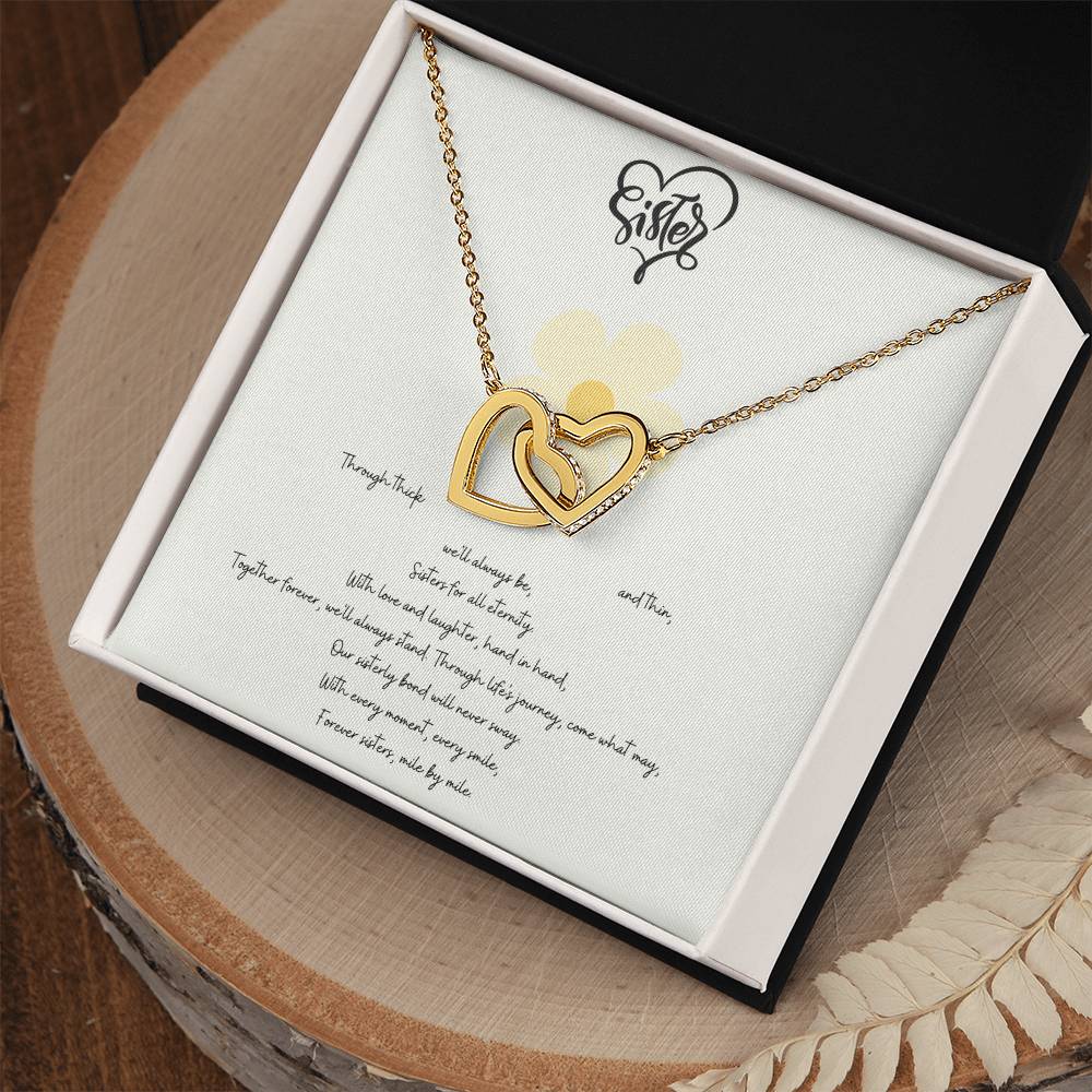 Sisterly Love Necklace- 14k Rose Gold CZ Stones