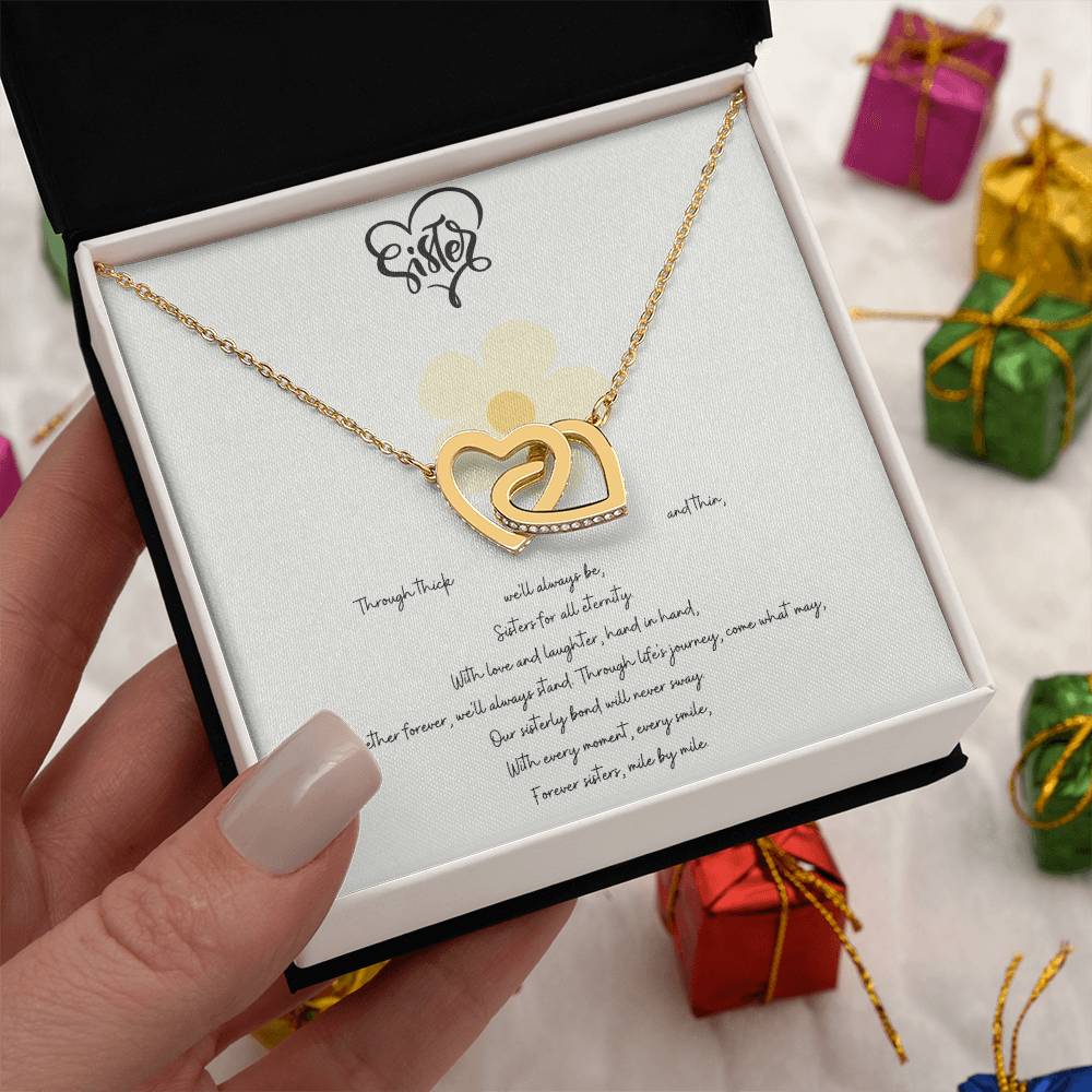 Sisterly Love Necklace- 14k Rose Gold CZ Stones