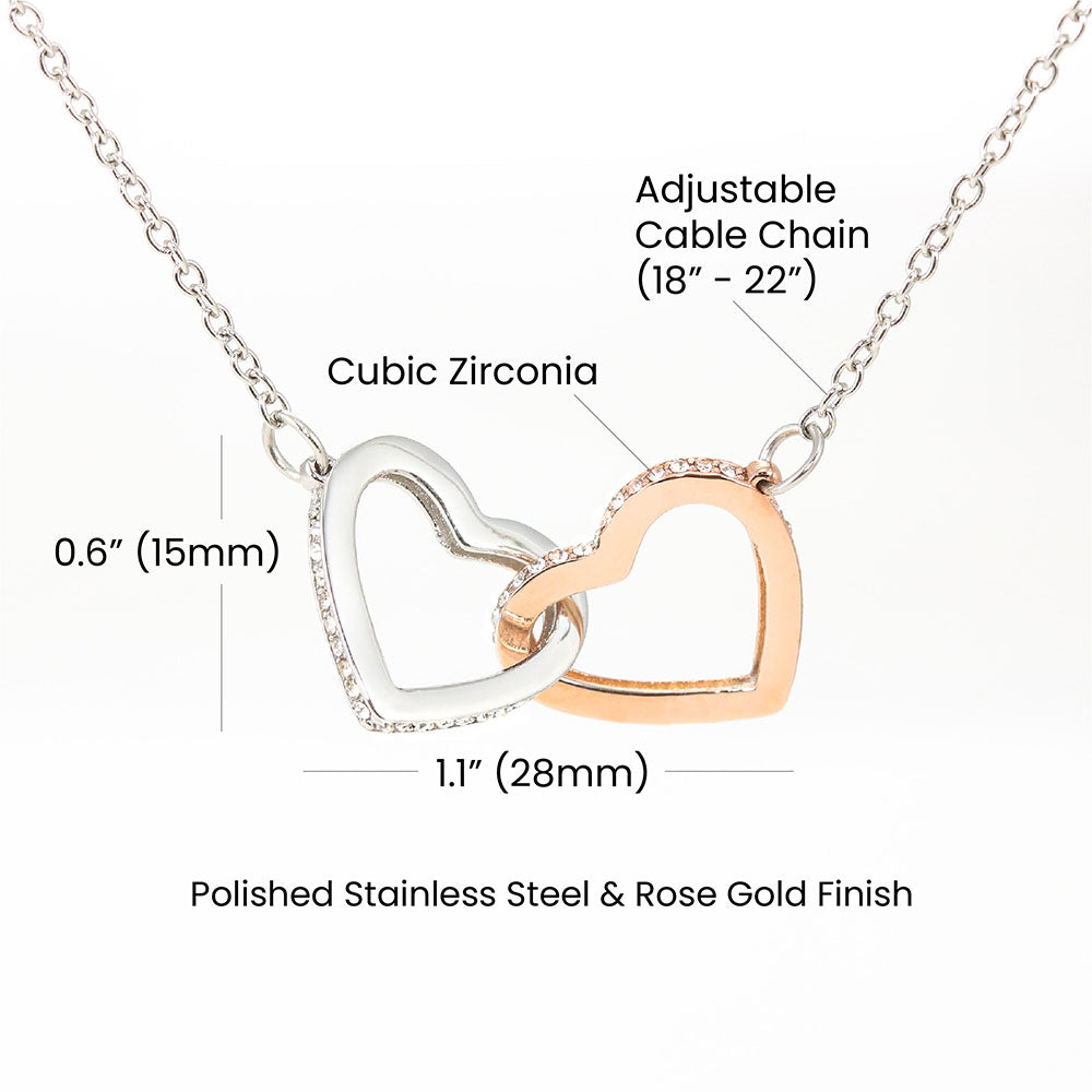 Sisterly Love Necklace- 14k Rose Gold CZ Stones