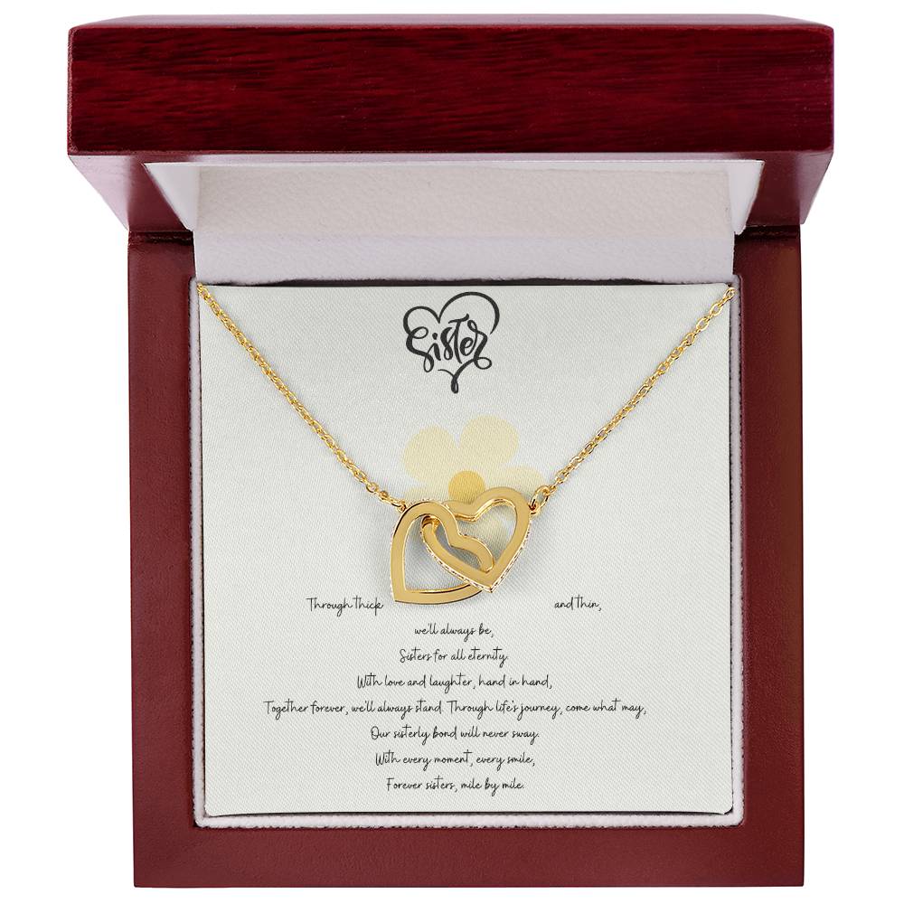 Sisterly Love Necklace- 14k Rose Gold CZ Stones