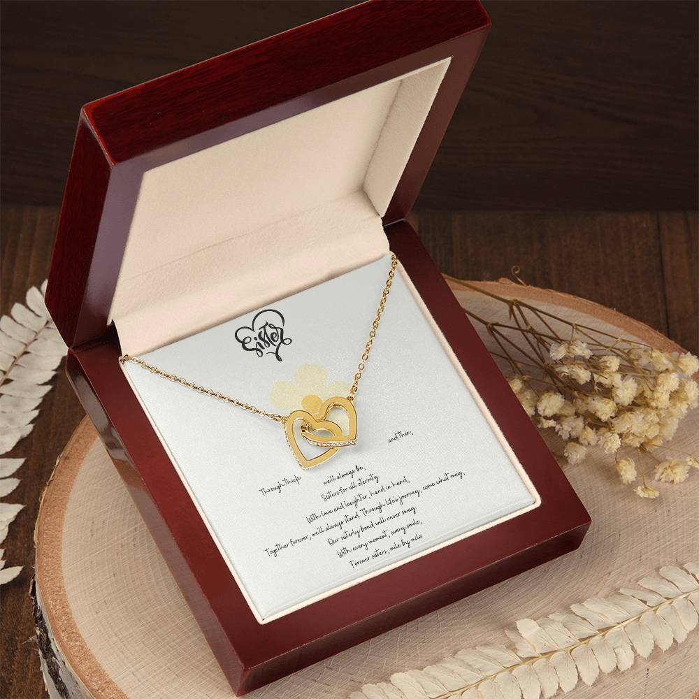 Sisterly Love Necklace- 14k Rose Gold CZ Stones