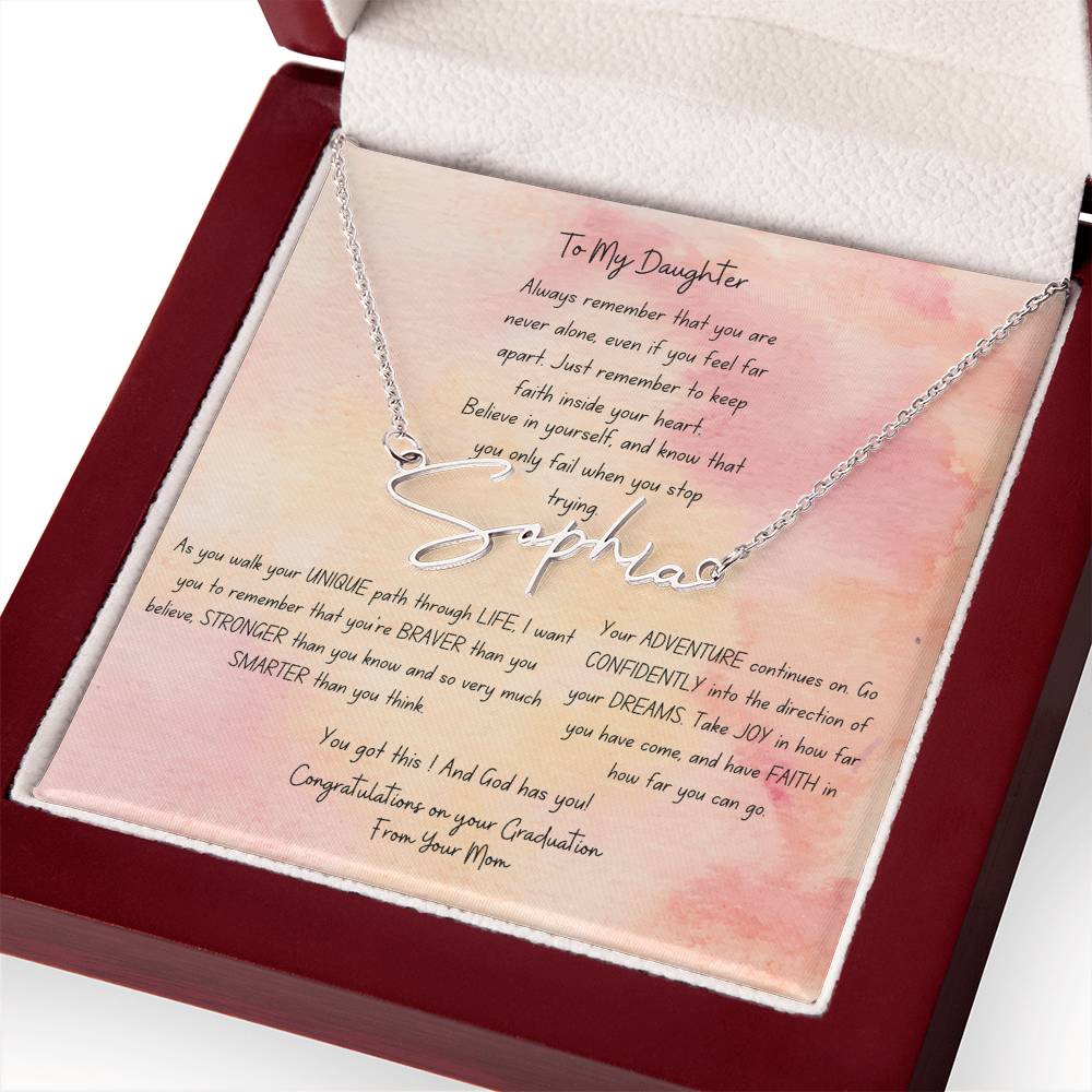 Personalized Graduation Name Necklace - Stainless Steel or 18K Gold Finish