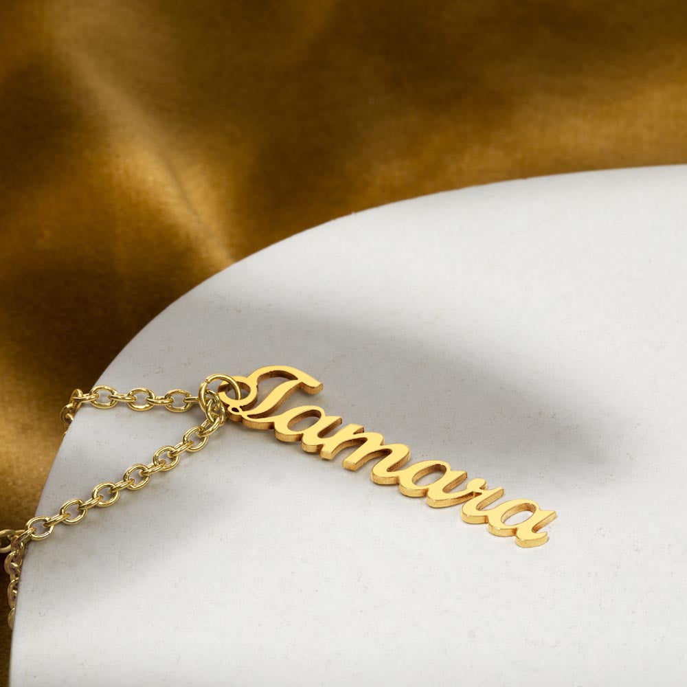 Personalized Radiant Name Flame Necklace -For a Melanin Queen- Stainless Steel or 18K Gold Finish